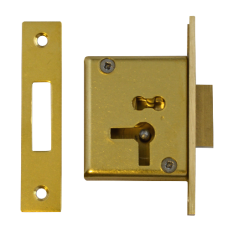 ASEC 15 4 Lever Cut Cupboard Lock 64mm Keyed To Differ Right Handed  - Satin Brass