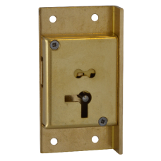 ASEC 61 4 Lever Cut Cupboard Lock 75mm Keyed To Differ Right Handed - Satin Brass