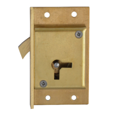 ASEC 80 4 Lever Cut Cupboard Lock 64mm Keyed To Differ Left Handed  - Satin Brass