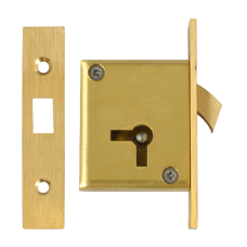 ASEC 85 4 Lever Mortice Cupboard Hooklock 64mm Keyed To Differ Right Handed  - Satin Brass