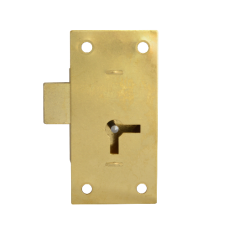 ASEC 100 1 Lever Straight Cupboard Lock 64mm Keyed Alike  - Satin Brass