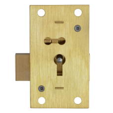 ASEC 51 2 & 4 Lever Straight Cupboard Lock 2 Lever 75mm Keyed To Differ  - Satin Brass