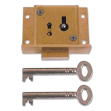 ASEC 41 4 Lever Till Lock 50mm Keyed Alike  - Satin Brass