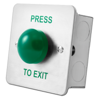 ASEC Press To Exit Green Dome Button EXB0657 - Stainless Steel