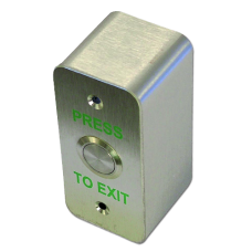 ASEC Press To Exit Narrow Style Surface Button  `Press To Exit` - Stainless Steel