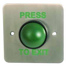 ASEC Press To Exit Green Dome Button With Tamper Proof Collar `Press To Exit` - Stainless Steel