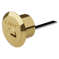 CAVEO Dimple Rim Cylinder Keyed To Differ - Polished Brass