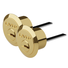 CAVEO Dimple Rim Cylinder Keyed Alike 3 Keys - Polished Brass