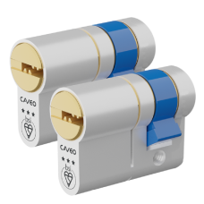 CAVEO TS007 3* Half Euro Dimple Cylinder Keyed Alike 40mm 30/10 3 Keys