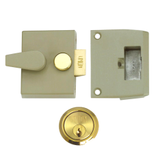 UNION 1026, 1027 & 1028 Non-Deadlocking Nightlatch 1027 40mm CG Case Cyl  - Polished Lacquered Brass