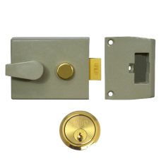 UNION 1026, 1027 & 1028 Non-Deadlocking Nightlatch 1028 60mm CG Case Cyl  - Polished Lacquered Brass