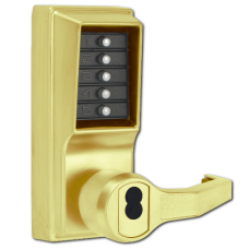 DORMAKABA Simplex L1000 Series L1021B Digital Lock Lever Operated  Right Handed No Cylinder LR1021B-03 - Polished Brass