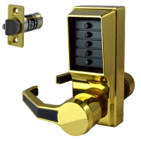 DORMAKABA Simplex L1000 Series L1041B Digital Lock Lever Operated With Key Override & Passage Set  Left Handed No Cylinder LL1041B-03 - Polished Brass
