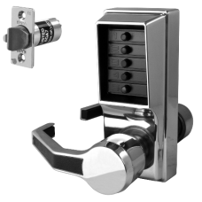 DORMAKABA Simplex L1000 Series L1041B Digital Lock Lever Operated With Key Override & Passage Set  Left Handed No Cylinder LL1041B-26D - Satin Chrome