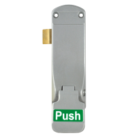 EXIDOR 297 Push Pad Panic Latch  - Silver Enamelled