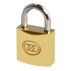 Tricircle 26 Series  Open Shackle Padlocks 20mm Keyed To Differ  - Brass