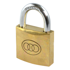 Tricircle 26 Series  Open Shackle Padlocks 38mm Keyed To Differ  - Brass