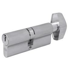 UNION 2X19 Euro Key & Turn Cylinder 74mm 37/T37 32/10/T32 MK `CABD`  - Satin Chrome