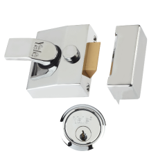 YALE 85 & 89 Deadlocking Nightlatch 40mm Cyl  - Chrome Plated