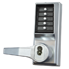 DORMAKABA LP1000 Series Front Only Digital Lock To Suit Panic Latch With Key Override  Left Handed No Cylinder - Satin Chrome