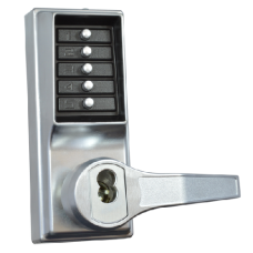 DORMAKABA LP1000 Series Front Only Digital Lock To Suit Panic Latch With Key Override  Right Handed No Cylinder - Satin Chrome