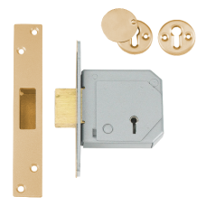 UNION C-Series 3G114E BS 5 Lever Deadlock 67mm Keyed To Differ  - Polished Brass