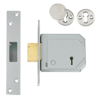 UNION C-Series 3G114E BS 5 Lever Deadlock 80mm Keyed To Differ  - Satin Chrome