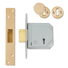 UNION C-Series 3G114E BS 5 Lever Deadlock 67mm Keyed Alike  - Polished Brass