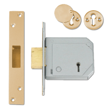 UNION C-Series 3G114E BS 5 Lever Deadlock 80mm Keyed Alike  - Polished Brass