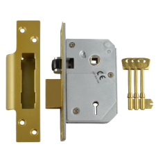 UNION C-Series 3K74E BS 5 Lever Sashlock 67mm Keyed To Differ  - Polished Brass