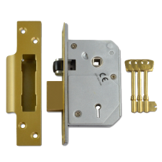 UNION C-Series 3K74E BS 5 Lever Sashlock 67mm Keyed Alike  - Polished Brass