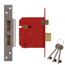 UNION 2234E BS 5 Lever Sashlock 80mm Keyed To Differ  - Satin Chrome