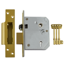UNION C-Series 3K74E BS 5 Lever Sashlock 80mm Keyed To Differ  - Polished Brass