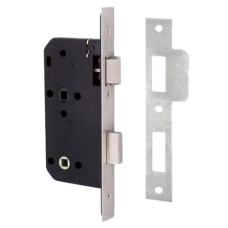 UNION J2C27 DIN Mortice Bathroom Lock 83mm Square  - Stainless Steel