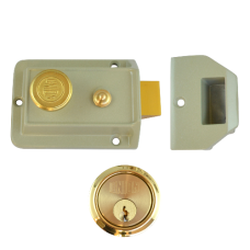 UNION 1022 Non-Deadlocking Nightlatch 60mm CG Case Cyl  - Polished Lacquered Brass