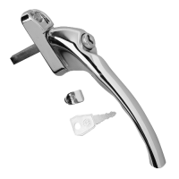 HOPPE UPVC Espag Handle Cranked Left Handed  - Silver