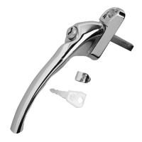 HOPPE UPVC Espag Handle Cranked Right Handed  - Silver