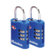MASTER LOCK 4686 Pair Of Combination Luggage Padlocks KA  - Random (black, blue, purple or red)