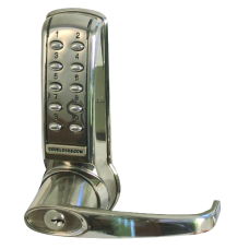CODELOCKS CL4010 Battery Operated Digital Lock CL4010L Lever Operated - Brushed Steel PVD