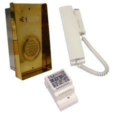 VIDEX EK911S 1 Way Surface Mounted Audio Kit EK9112 Brass Surface Panel with 3021 Handset - Brass Panel