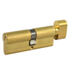 CISA C2000 Euro Key & Turn Cylinder 85mm 45/T40 40/10/T35 Keyed To Differ  - Polished Brass