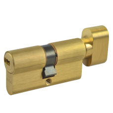 CISA Astral Euro Key & Turn Cylinder 60mm 30/T30 25/10/T25 Keyed To Differ  - Polished Brass