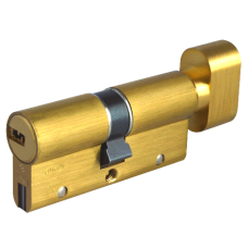 CISA Astral S Euro Key & Turn Cylinder 70mm 35/T35 30/10/T30 Keyed To Differ  - Polished Brass