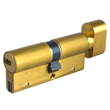 CISA Astral S Euro Key & Turn Cylinder 80mm 45/T35 40/10/T30 Keyed To Differ  - Polished Brass