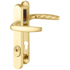 HOPPE Door Furniture PAS24 Atlanta 92mm Centres 122mm Screw Centres  - Gold