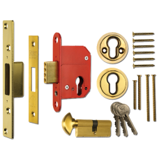 ERA 233 Fortress BS Euro Keyless Egress Key & Turn Deadlock With Cylinder 64mm KD  - Polished Brass