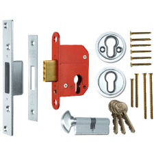 ERA 233 Fortress BS Euro Keyless Egress Key & Turn Deadlock With Cylinder 64mm KD  - Satin Chrome