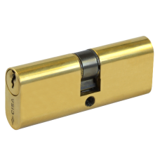 CISA C2000 Small Oval Double Cylinder 70mm 35/35 30/10/30 Keyed To Differ  - Polished Brass