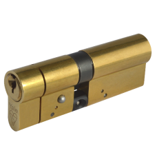 YALE Snap Resistant Euro Double Cylinder 90mm 40/50 35/10/45 Keyed To Differ  - Polished Brass