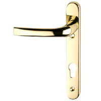 ASEC 92 Lever/Lever UPVC Furniture - 220mm Backplate  - Gold
